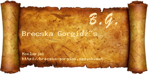 Brecska Gorgiás névjegykártya